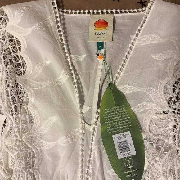 FARM-Rio NWT: Off-White Richelieu Midi Dress, size XS - Picture 5 of 6